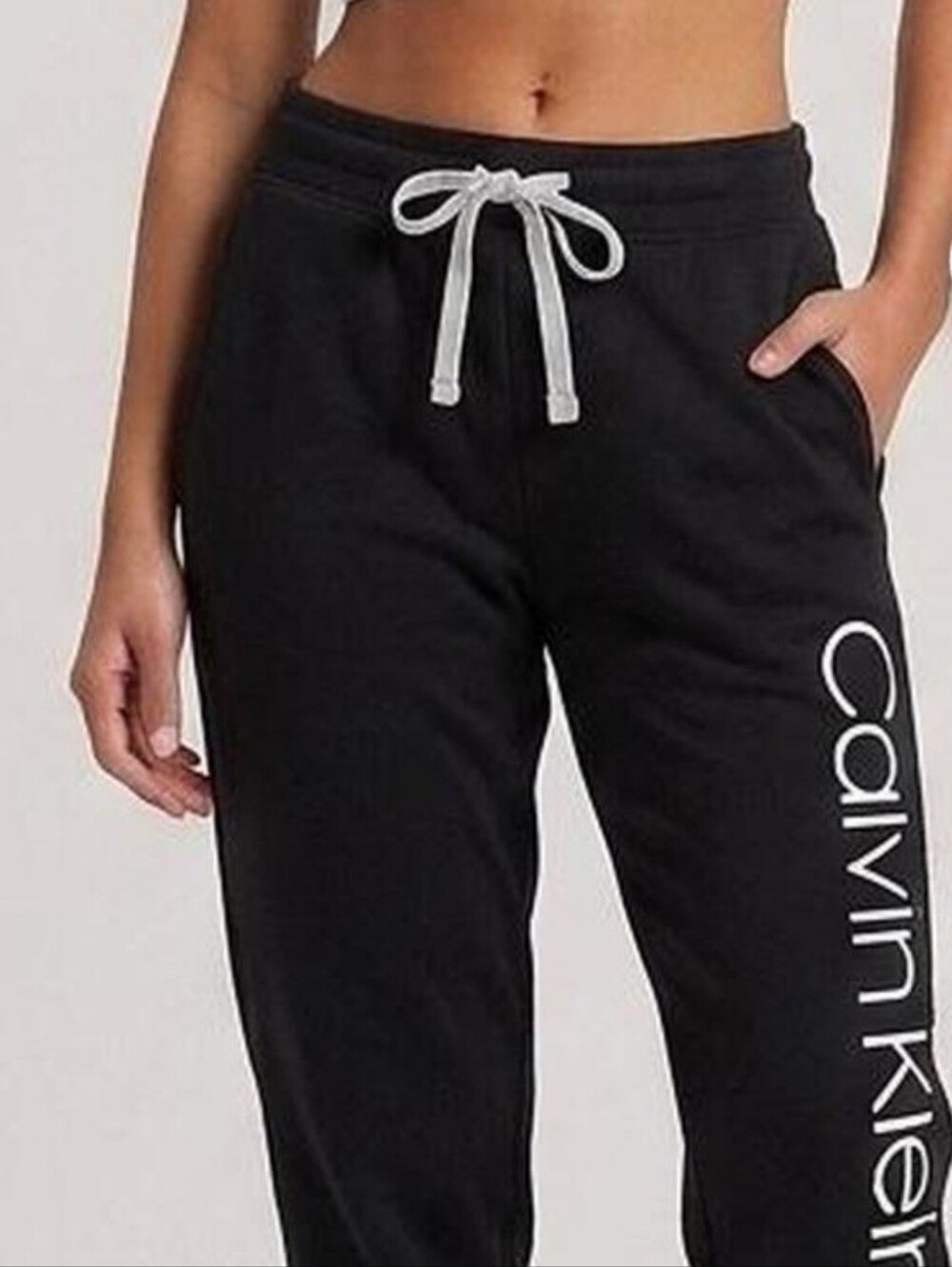 Calvin Klein Black Jogger Sweatpants with White Logo